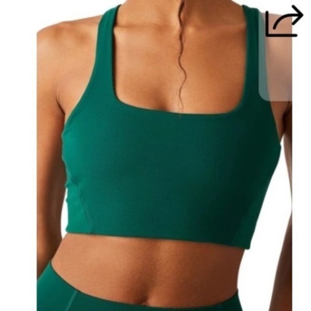 FP Movement Never Better Racerback Bra Emerald‎ Green Square Neck Sports Bra